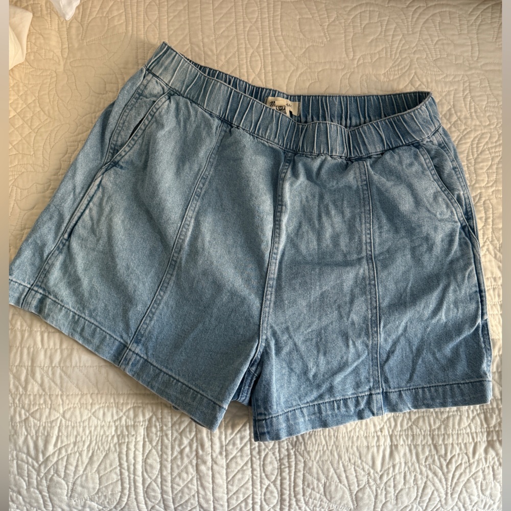Madewell Denim Easy Pull-On Shorts in Rathmore Wash